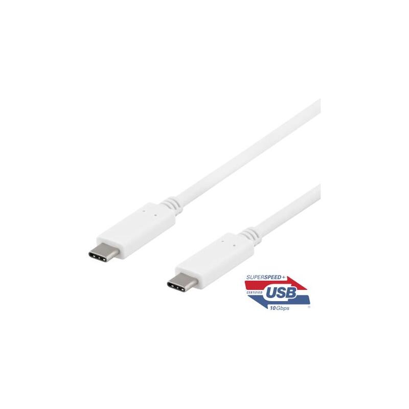Deltaco USB-C to USB-C cable, 1m