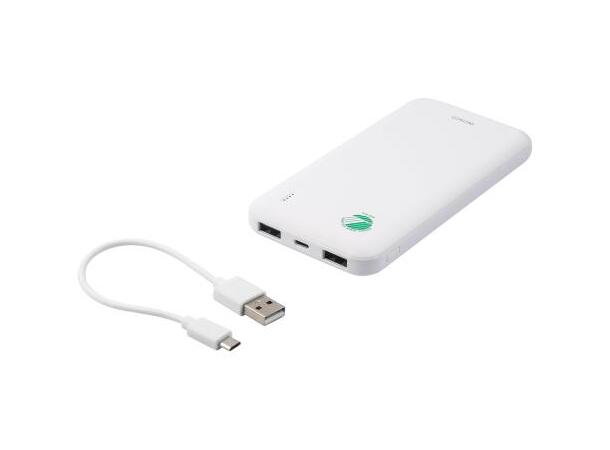 Bærekraftig Powerbank 10000 mAh 2 x USB-A, Svanemerket 