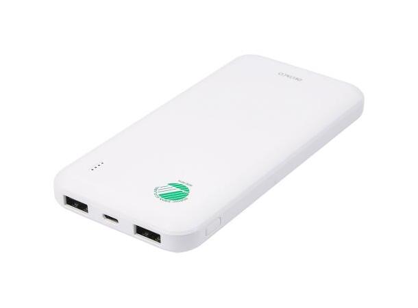 Bærekraftig Powerbank 10000 mAh 2 x USB-A, Svanemerket 