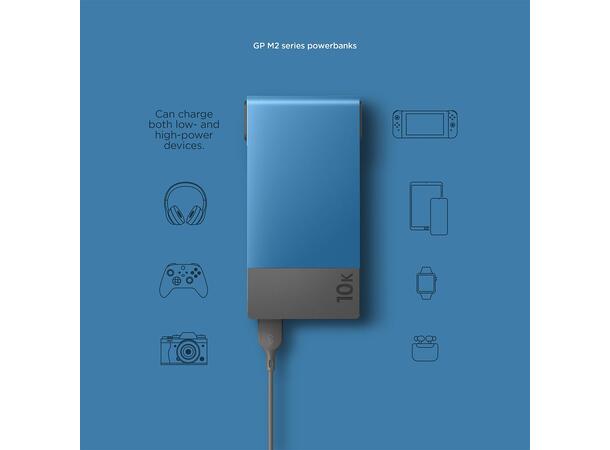 GP Powerbank M2 10000 mAh Blå 1 x USB-A, 1 x USB-C, PD 3.0, QC 3.0, 