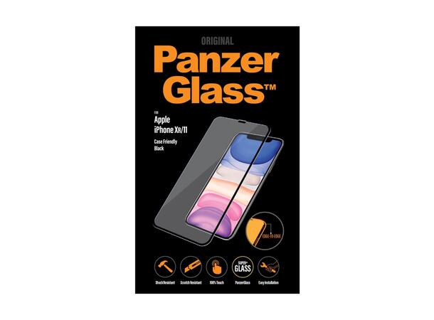 PanzerGlass skjermbeskytter iPhone XR/11 Herdet glass, Sort ramme 