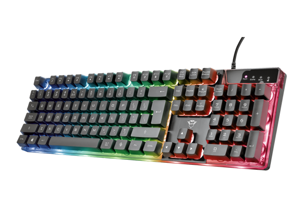TRUST GXT 835 AZOR Gaming Tastatur USB, Membran taster, RGB, Nordisk -  Gamera