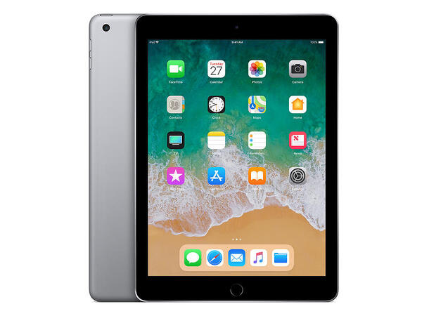 iPad 6 (2018) 32GB WiFi Stellargrå Nettbrett, 9,7", Grade B 100% 