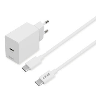 USB-C PD vegglader med USB-C kabel Vegglader inkludert avtakbar USB-C kabel