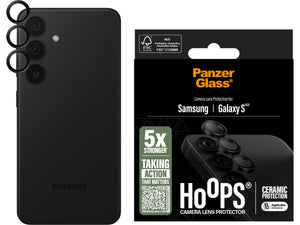 PanzerGlass Galaxy S25 Hoops Ceramic Linsebeskytter Sort