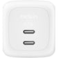 Belkin BoostCharge Pro Dual 2x USB-C PD GaN 67W vegglader hvit