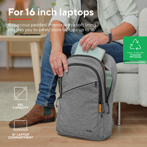 AVANA 16" Eco Ryggsekk (grå)