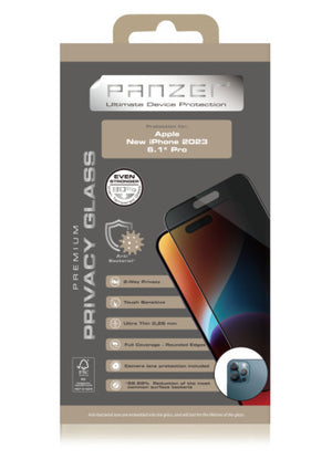 Panzer privacy skjermbeskytter til iPhone 15 Pro