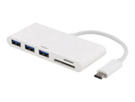 Deltaco USB-C hub med 3x USB-A, SD og microSD