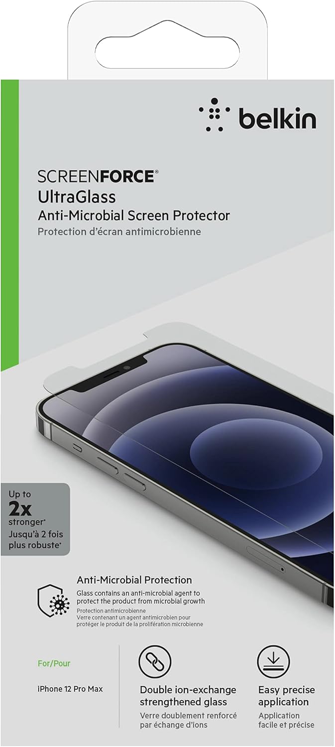 Belkin UltraGlass Anti-Microbial iPhone 12 Pro Max