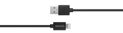 Deltaco USB-A til lightning ladekabel til iPhone og iPad