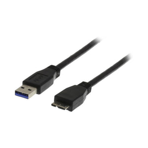 Deltaco USB 3.0 kabel Type A male - Type Micro B male 2 meter sort