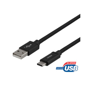Deltaco USB-A til USB-C kabel 1m