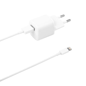 USB-A vegglader med Lightning-kabel