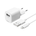 USB-A vegglader med Lightning-kabel