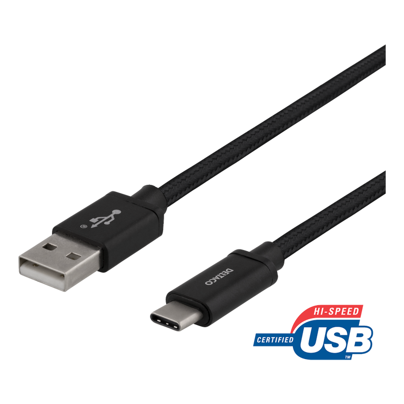 USB-A til USB-C kabel 2 meter