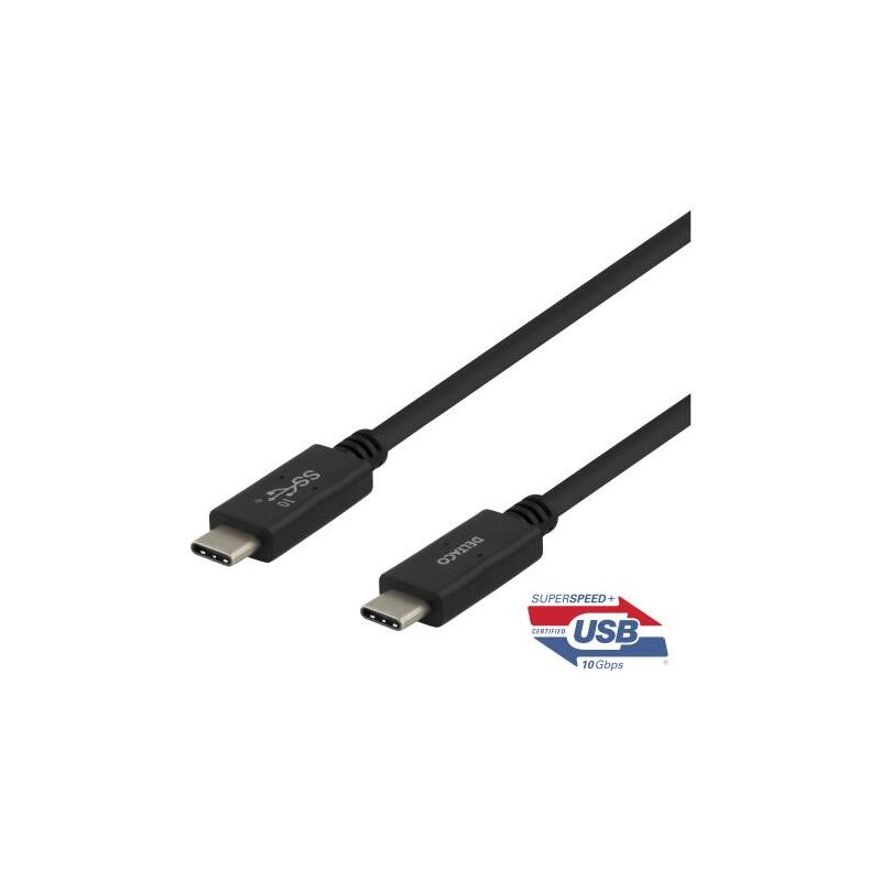 Deltaco USB-C to USB-C cable, 1m