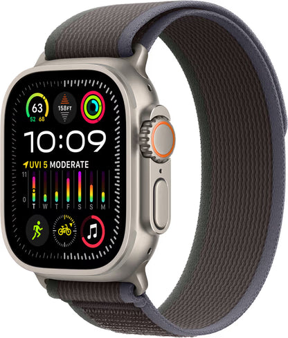 Apple Watch Ultra 2 GPS + Cellular 49mm Titan Smartklokke – Blå/Svart Trail Loop (M/L)