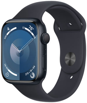 Apple Watch Series 9 GPS 45 mm Aluminium i Midnatt med Sport Band - S/M